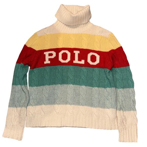 Polo by Ralph Lauren Sweaters - Polo Ralph Lauren Women's Striped Turtleneck Sweater Large